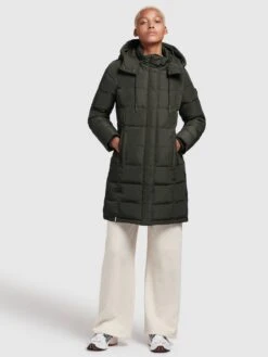 Khujo Manteaux Courts Manteau D’hiver Cups Femme Vert Foncé -Khujo 204bd06e80aba3f628643f9e0fa51045