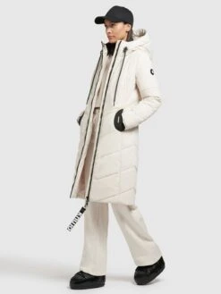 Khujo Manteaux Dhiver Manteau D’hiver Aribay 3 Femme Blanc Cassé -Khujo 24516ef46a8a584d74fa375315ba7e20