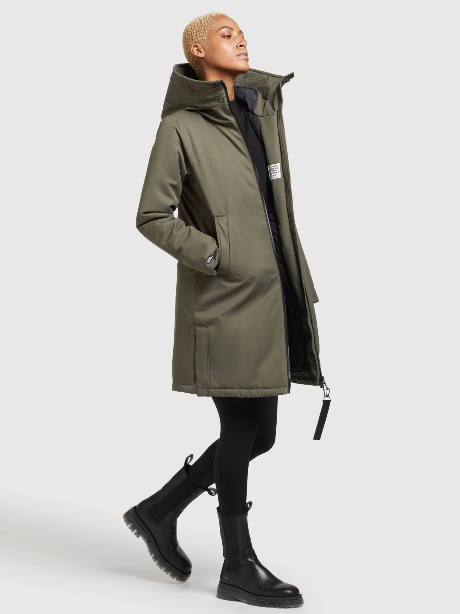 Khujo Manteaux De Mi-saison Manteau Mi-saison LISAD Femme Kaki 8 Khujo Manteaux De Mi-saison Manteau Mi-saison LISAD Femme Kaki – Image 6