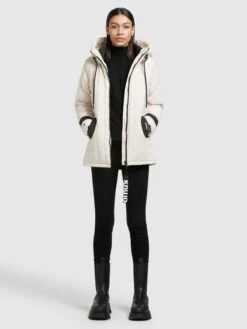 Khujo Vestes De Mi-saison Veste Mi-saison Tweety Femme Blanc Cassé -Khujo 541b2f93ef175501b1a4e73981006086