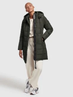 Khujo Manteaux Courts Manteau D’hiver Cups Femme Vert Foncé -Khujo 56432a2d764a3a20b8c475c96a8fdd45