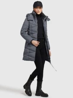 Khujo Manteaux De Mi-saison Manteau Mi-saison Fitt Light Femme Gris Foncé -Khujo 63adea43ab58b347d972d673ebca64b2