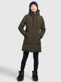 Khujo Manteaux Courts Manteau D’hiver Mats Femme Vert Foncé -Khujo 71c0fe70dbe7a526fbf6447fd87cda19
