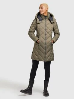 Khujo Manteaux De Mi-saison Manteau Mi-saison Aneth Femme Kaki -Khujo 75b0a54b11403afa1642afb75bf7e51e