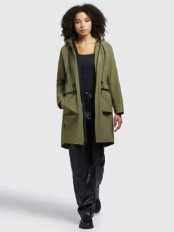 Khujo Parkas Parka Mi-saison Femme Olive -Khujo 7862c577faec590ef878a0075e6eebce