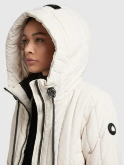 Khujo Vestes De Mi-saison Veste Mi-saison Tweety Femme Blanc Cassé -Khujo 9cffab8bbd73a180aa61fd85a92356fa