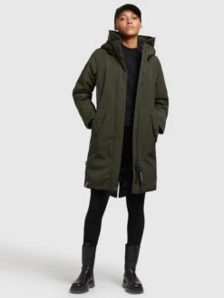 Khujo Manteaux Dhiver Manteau D’hiver Charlyn 3 Femme Kaki -Khujo acfbcec0fa87441604932f30d3584966