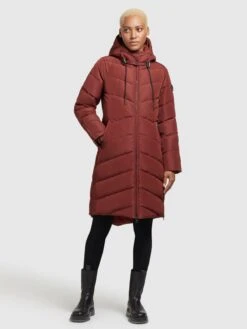Khujo Manteaux Dhiver Manteau D’hiver Huba Femme Rouge Carmin -Khujo bd6641346a03cbdbf345d12e6614c1d6