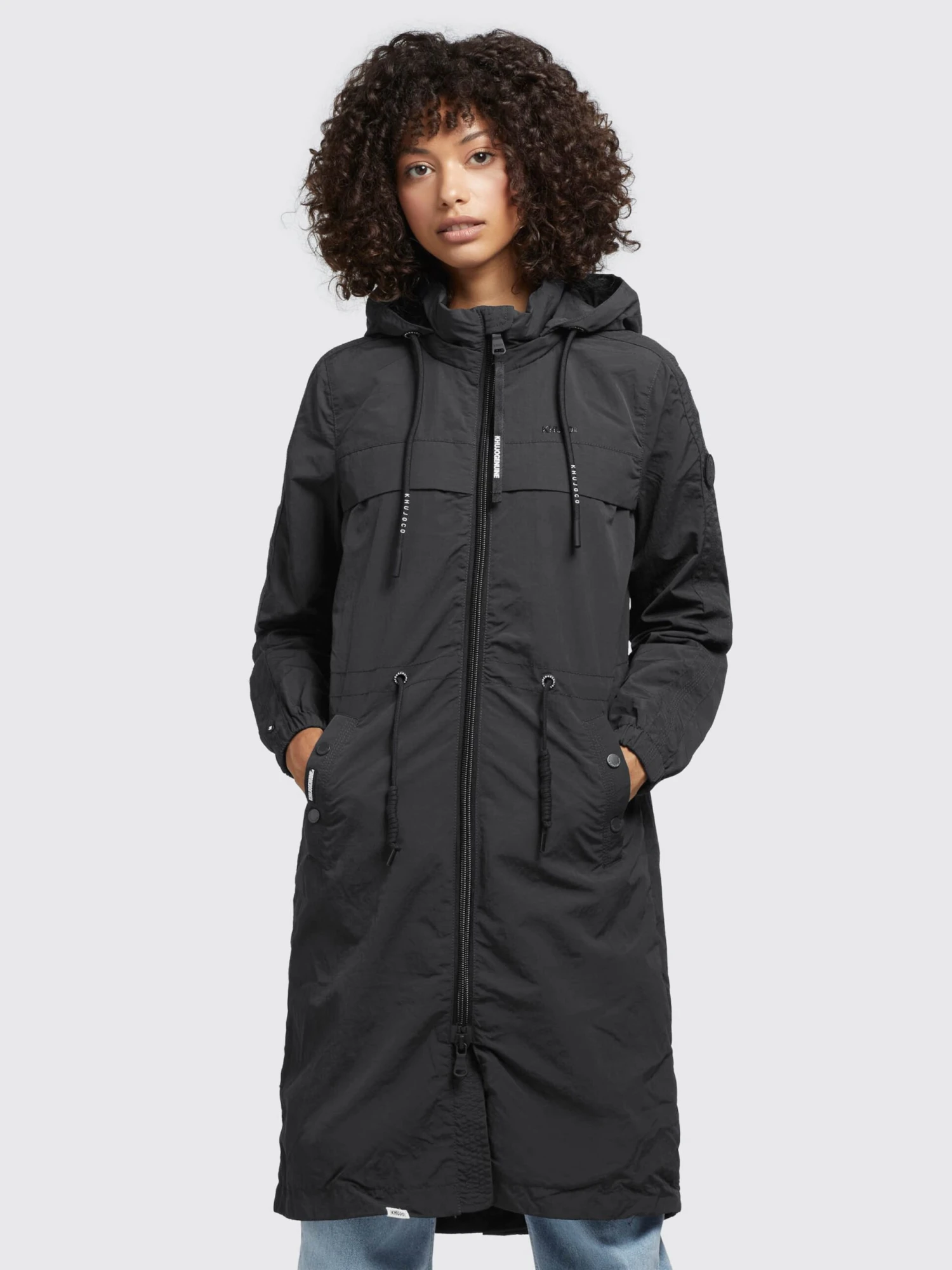 Khujo Manteaux De Mi-saison Manteau Mi-saison Voya3 Femme Noir 4 Khujo Manteaux De Mi-saison Manteau Mi-saison Voya3 Femme Noir – Image 2