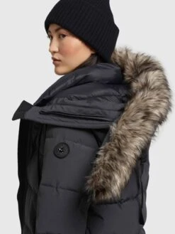 Khujo Manteaux Dhiver Manteau D’hiver LOLL Femme Anthracite -Khujo dbafb3daa4ef3746d0df594ee5610b65