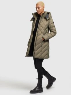 Khujo Manteaux De Mi-saison Manteau Mi-saison Aneth Femme Kaki -Khujo dc23bc1f98ea2564ce9231916b785475