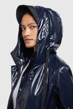 Khujo Manteaux De Pluie Manteau Mi-saison Alecia Femme Bleu Nuit -Khujo dc9554046ecf855790c8f837c1c0dcfd