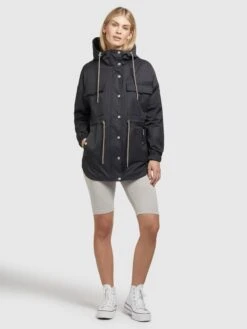 Khujo Vestes De Mi-saison Veste Mi-saison PRAYATA Femme Gris Foncé -Khujo dcb9765212332223765b801c6c93d799