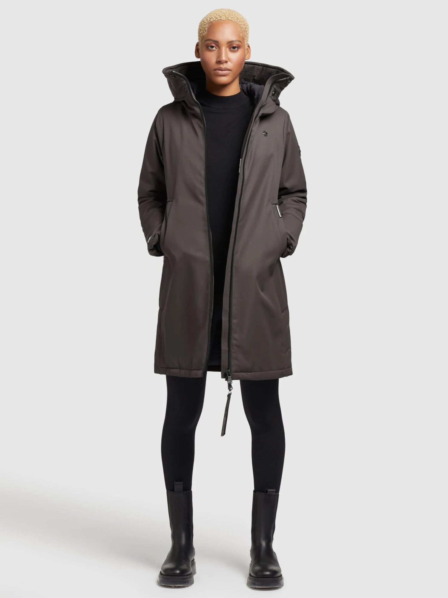 Khujo Manteaux De Mi-saison Manteau Mi-saison LISAD Femme Gris Foncé 7 Khujo Manteaux De Mi-saison Manteau Mi-saison LISAD Femme Gris Foncé – Image 5