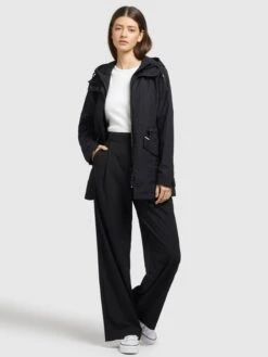 Khujo Parkas Parka Mi-saison FELINA Femme Noir -Khujo e09ccb301ace4c040839d848da601d0f