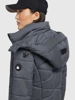 Khujo Manteaux De Mi-saison Manteau Mi-saison Fitt Light Femme Gris Foncé -Khujo e90d9aec24b7751ba7c543f01b2adc73