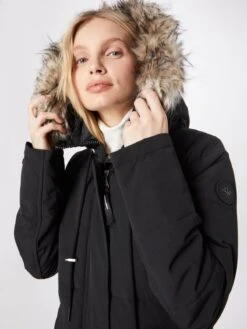 Khujo Manteaux Dhiver Manteau D’hiver Cloren Femme Noir -Khujo f4246f99887e3ce71d82db6e0be72f0b