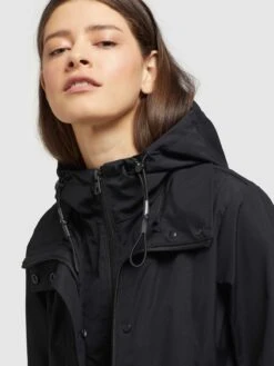 Khujo Parkas Parka Mi-saison FELINA Femme Noir -Khujo f79c2c4ee8715c7b9d26ae70cb954b4d