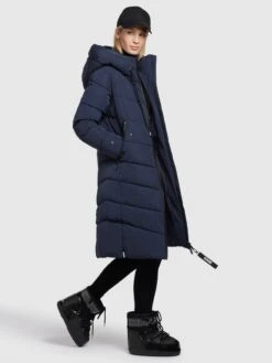 Khujo Manteaux De Mi-saison Manteau Mi-saison Klayd Femme Bleu Foncé -Khujo f8afbe97679593891da7bc3b593394bd