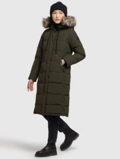 Khujo Manteaux Dhiver Manteau D’hiver LOLL Femme Kaki -Khujo fc03c9de4bfffc156b567ba57f175e1c